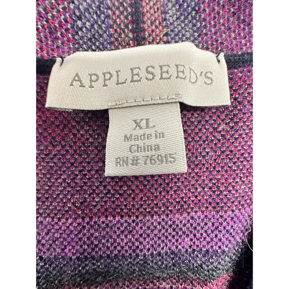 Appleseeds Women XL Sweater Graphic Floral Narrow V Neck Viscose Bright Soft - Picture 2 of 7